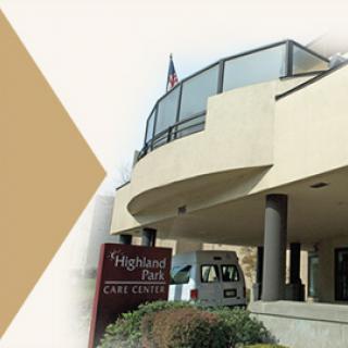 The exterior view of Highlander Park featuring a modern architectural design and clear signage.