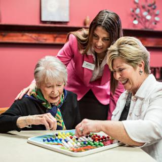 Engaging seniors in a fun and interactive game with the support of caregivers.