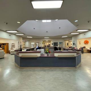 A spacious reception area with modern dcor and ample natural light.