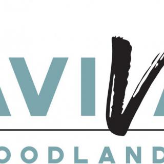A logo featuring stylized typography with the text 'AVIVA WOODLAND'.