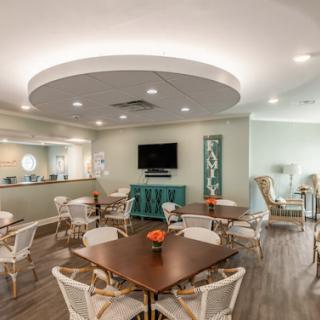 A stylish and inviting dining area designed for social gatherings and relaxation.
