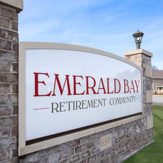 Entrance sign for Emerald Bay Retirement Community