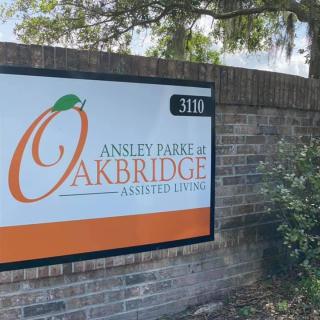 Entrance sign for Ansley Park at Oakbridge Assisted Living.