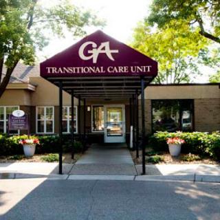 Entrance to the Transitional Care Unit, featuring clear signage and a welcoming pathway.