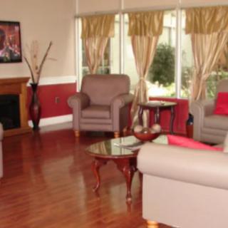 A cozy living room with sofas, chairs, and a fireplace.