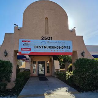 Entrance of a nursing home showcasing award recognition.