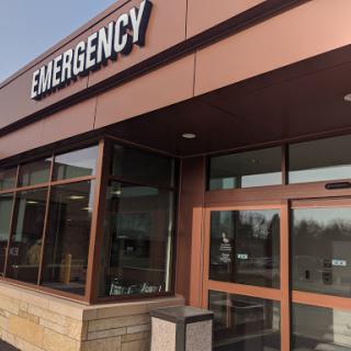 Entrance to an emergency medical facility.