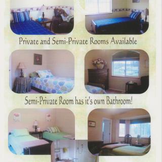 Private and semi-private rooms available, featuring a semi-private room with its own bathroom.