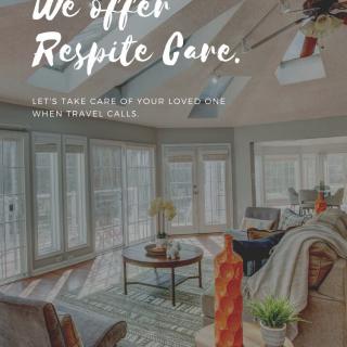 A cozy and well-lit living room offering respite care services.