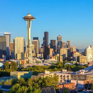 Scenic view of Seattle's skyline featuring the iconic Space Needle.