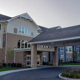 A modern residential building with a welcoming entrance.