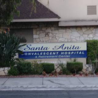 Sign for Santa Anita Convalescent Hospital, indicating a healthcare facility focused on recovery.