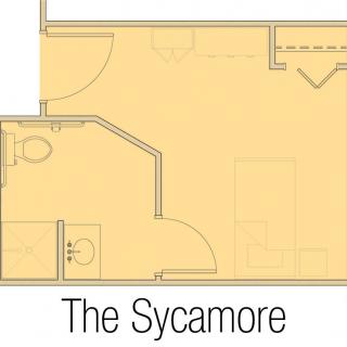 Blueprint layout of 'The Sycamore' floor plan, showcasing the room arrangement and architectural design.