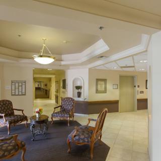 A modern and inviting lobby area with stylish seating arrangements.