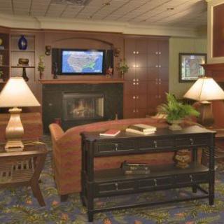 Cozy living room with a fireplace, television, and elegant wooden furnishings.