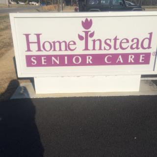 Sign for Home Instead Senior Care, a service dedicated to providing support and care for seniors.