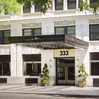 A hotel entrance located at street number 333.
