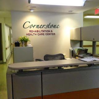 The reception area of Cornerstone Health and Care Center.