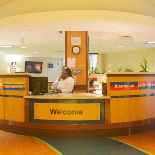 A welcoming reception area in a healthcare facility.