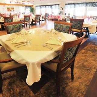 An inviting and elegantly set table in a restaurant's dining area.