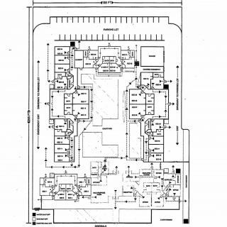Architectural floor plan of a building layout.