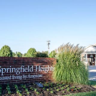 Entrance sign for Springfield Heights Assisted Living.