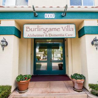 Entrance to Burlingame Villa, an Alzheimer's and Dementia Care facility.