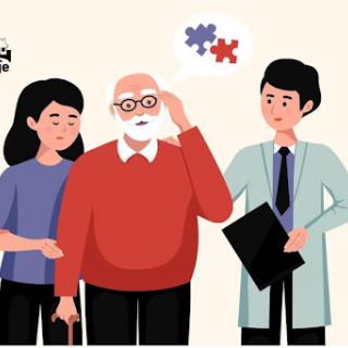 An elderly man discusses his concerns with a doctor while being supported by a family member.