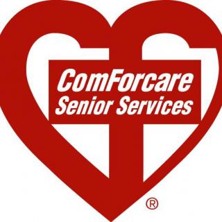 ComForcare Senior Services logo featuring a red heart.