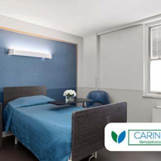 A clean and modern hospital room designed for patient comfort.