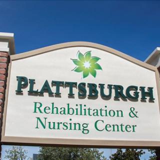 Sign for Plattsburgh Rehabilitation & Nursing Center
