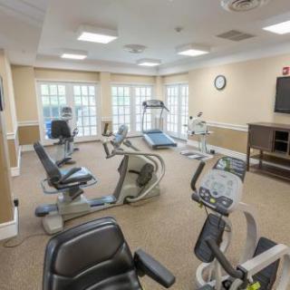 A well-equipped gym featuring various cardio machines for fitness enthusiasts.