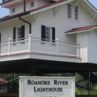 The Roanoke River Lighthouse, a historic structure with classic architectural design.