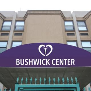 The entrance to the Bushwick Center, showcasing its welcoming design.