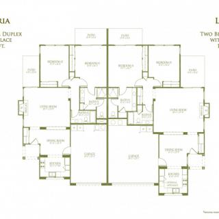 Architectural floor plan illustrating the layout of residential units.