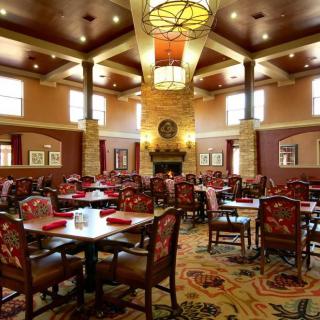 Elegant dining area with a cozy and inviting ambiance.