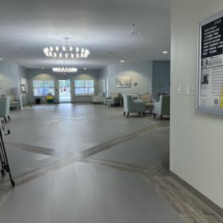 A spacious and modern lobby area with comfortable seating and ample natural light.