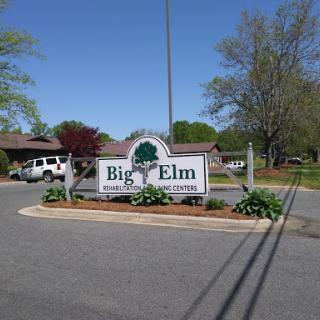 Entrance sign for Big Elm, marking a community or recreational area.