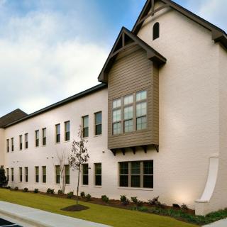 A modern residential building with a clean exterior design.