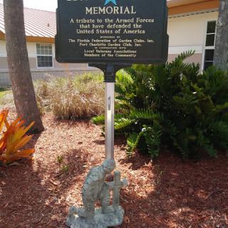 A memorial honoring a leader in the Armed Forces who served the United States of America.