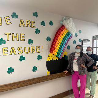 Celebrating joy and unity with vibrant wall decor and a touch of St. Patrick's Day spirit.