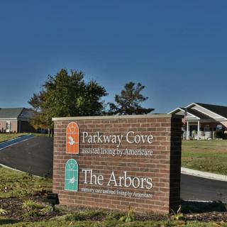 Parkway Cove Retirement and Assisted Living Community entrance sign.