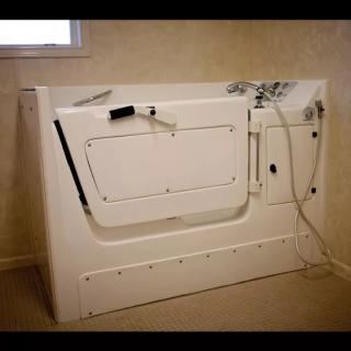 An accessible walk-in bathtub designed for easy and safe use.