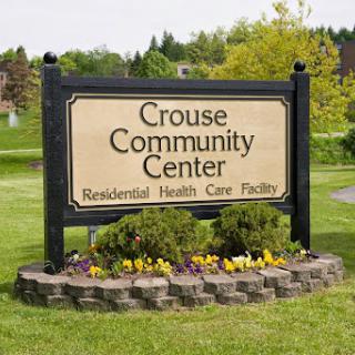 Crouse Community Center sign indicating it is a residential health care facility.