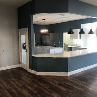 A beautifully designed modern kitchen with an open layout and stylish finishing.
