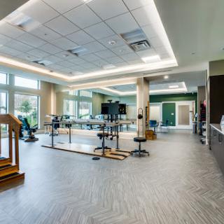 A modern rehabilitation center designed for physical therapy and exercise.