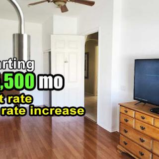 Spacious living area available for rent starting at $1,500/month with a fixed rate and no increase.