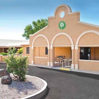 A beautifully designed commercial building with a southwestern architectural style.