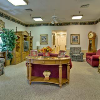 A cozy living room with classic furniture and decor.