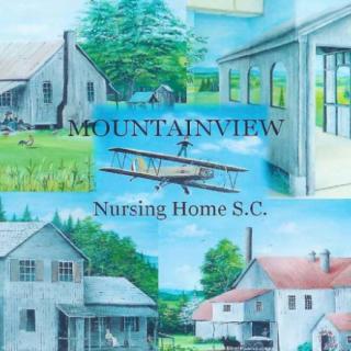 Illustration of Mountainview Nursing Home with multiple building views.